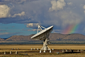 After the storm. The 25 meters (82 feet) in diameter radio telescope is a dramatic sight on the...