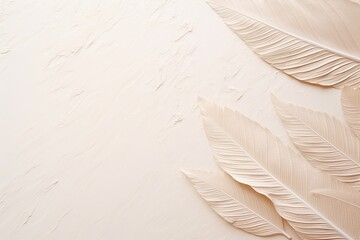 laconic natural retro background with leaf prints in light pastel shades with free space for inscriptions