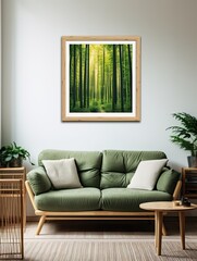 Vibrant Bamboo Forests: Serene Landscape Wall Art - Vintage Art Print
