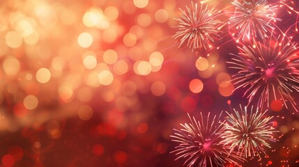 Abstract colored firework background with free space for text