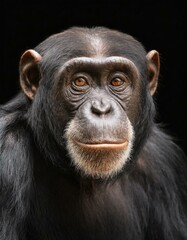 chimp on a black background