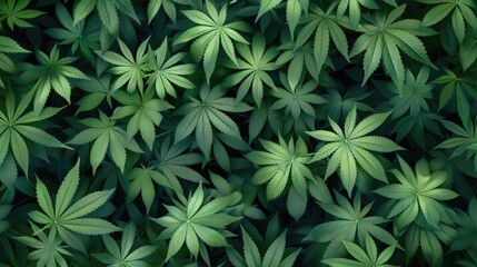 green background. Cannabis marijuana in medical. Concepts of using marihuna for medicinal purposes for, Medical use of non-psychoactive cannabidiol CBD medical. - obrazy, fototapety, plakaty