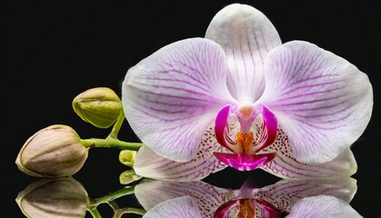 orchid with reflection in the panorama