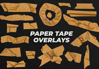 17 Isolated Paper Tape Overlay Textures