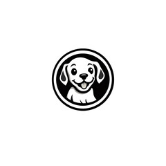 happy smiley face cute dog  logo 