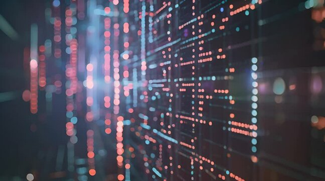 Big data analytics with AI technology. Data visualization, complex information network, artificial intelligence