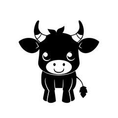 Fototapeta premium Cute icon of Ox Generative AI