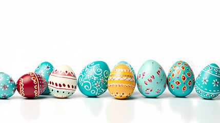 Fototapeta premium Easter background, many colorful Easter eggs