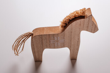 Christmas decoration horse, wooden horse