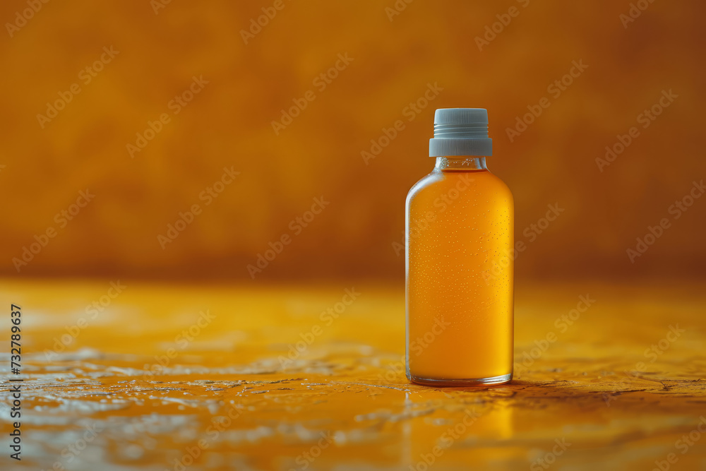 Poster an advertisement with a small product image and ample space, drawing focus to the product. concept o