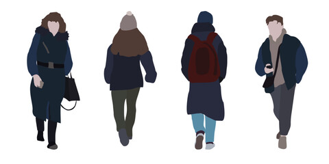 2D image for use as an entourage. Vector flat city infographics.