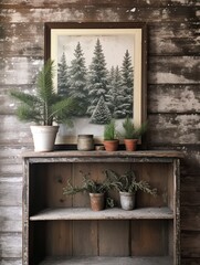 Vintage Snowy Pine Forests: A Winter Artwork Showcasing Nature's Prints.