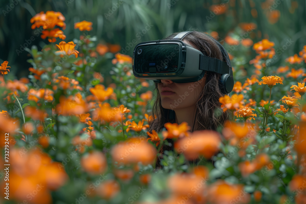 Poster a virtual reality guided visualization exercise that takes users on a journey through a vibrant gard