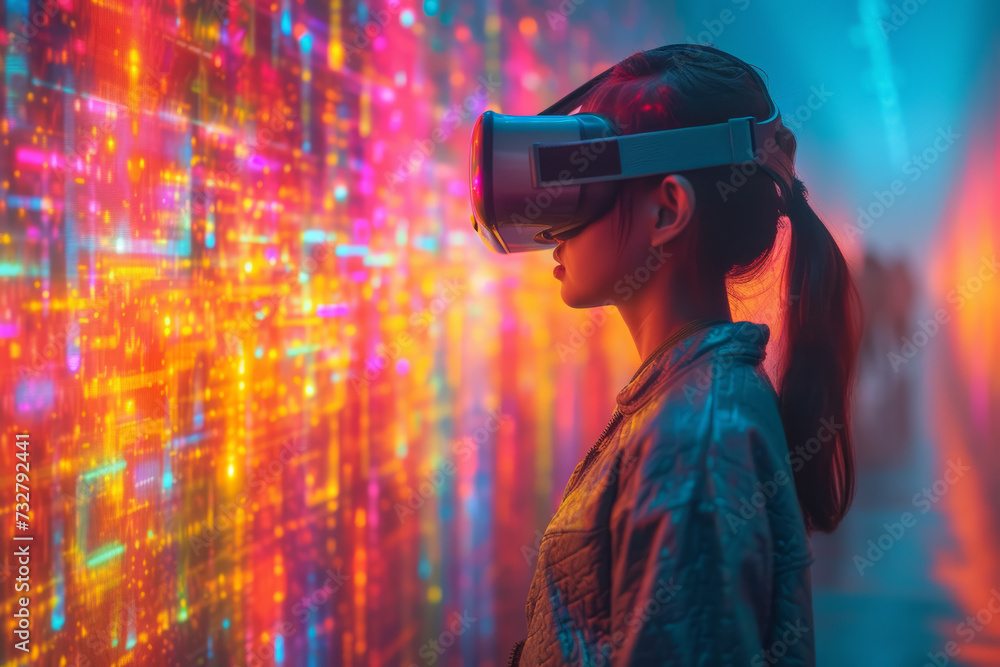 Poster a virtual reality art therapy experience where users can create digital artwork in a visually stimul