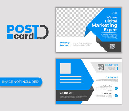 Free vector postcard template, 
Free corporate and professional  postcard design,
Post Card Template Layout.