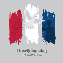 VECTORS. Banner for Liberation Day, known in Dutch as 'Bevrijdingsdag' (Netherlands)