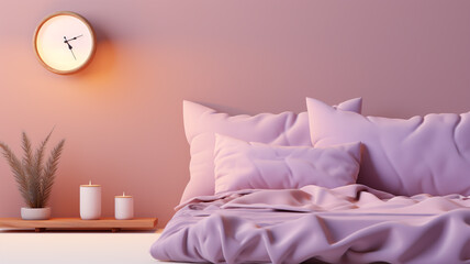 Sleep day, asleep and health problems, insomnia, soft bed time night lazy pillow comfort room, relax melatonin, woman man girl boy, moon star, banner copy space greeting card background.