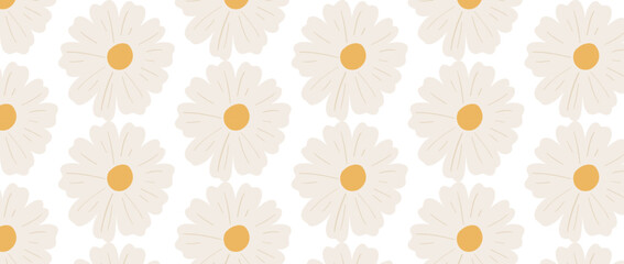 Cute seamless pattern with flowers