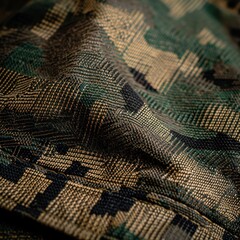 Army fabric texture with cool green patterns and patterns to be used for camouflage so as not to be detected by the enemy, great for military, army, blogs, uniforms, inspiration. Generative Ai