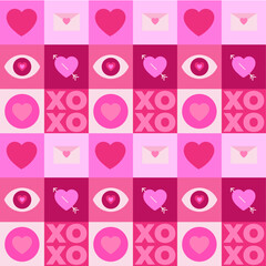 Love pattern seamless background design valentines day romantic vector