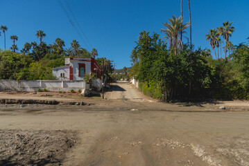 Wide angle landscape view of San Antonio in La Paz, Baja California Sur, Mexico