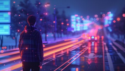 Advanced Transportation Technologies with AI, Highlight advanced transportation technologies with an image of a man utilizing AI-driven tools in transportation, AI 