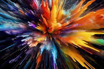 Obraz premium Cosmic Chaos Multicolored Background, Vibrant Explosion in Harmony