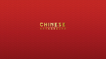 Chinese background. Red background with a typical Chinese wave and sea motif