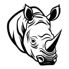 Rhinoceros Flat Icon Isolated On White Background