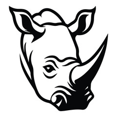 Rhinoceros Flat Icon Isolated On White Background
