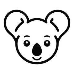 Koala Flat Icon Isolated On White Background