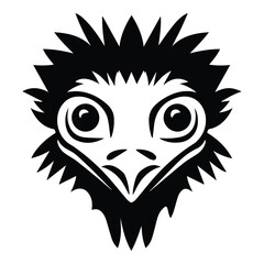 Ostrich Flat Icon Isolated On White Background