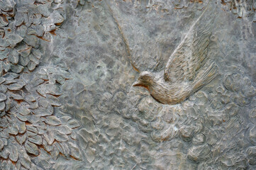 The Annunciation &ndash; First Joyful Mystery of the Rosary. A relief sculpture on Mount Podbrdo (the Hill of Apparitions) in Medjugorje.