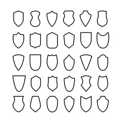 Shield icon set. Collection of security shield. Knight award. Vector illustration