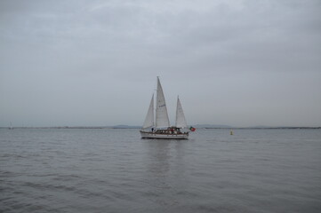 sailboat on the sea. Lisbon, Portugal