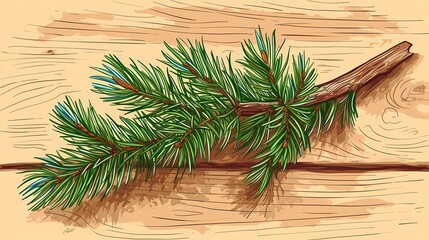 seamless background with coniferous branches pattern, coniferous, fir, 
