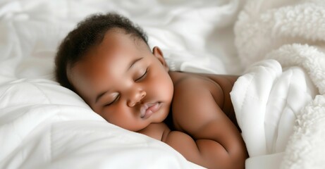 Peaceful Newborn Sleeping Serenely. Generative ai