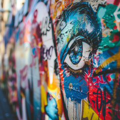 Vibrant Street Art Graffiti Capturing Urban Expression