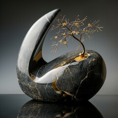 Intricate tree design in sculpture