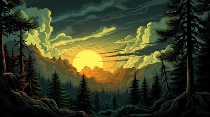 seamless background with coniferous branches pattern, coniferous, fir, 