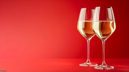 Toasting with White Wine: Elegance on Red. Generative ai