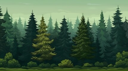 seamless background with coniferous branches pattern, coniferous, fir, 