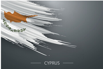 3d grunge brush stroke flag of Cyprus