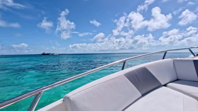 Sailing in crystal clear waters in Los Roques National Park, Venezuela