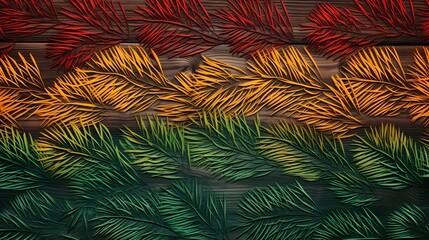 Naklejka na ściany i meble seamless background with coniferous branches pattern, coniferous, fir, 