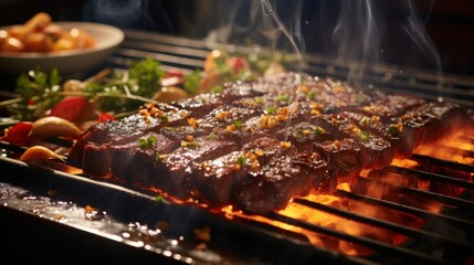 Teppanyaki Grilled Kobe Beef. Best For Banner, Flyer, and Poster
