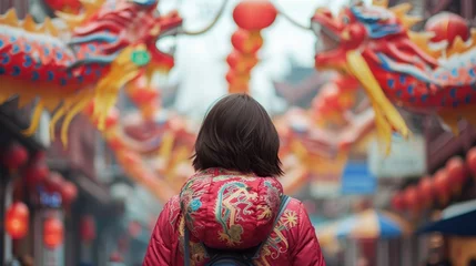 Rolgordijnen Chinese New Year Celebration in Beijing, China. Lunar New Year Celebration © Obsidian