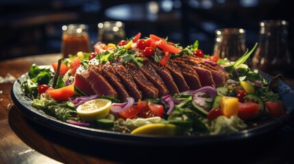 Seared Ahi Tuna. Best For Banner, Flyer, and Poster