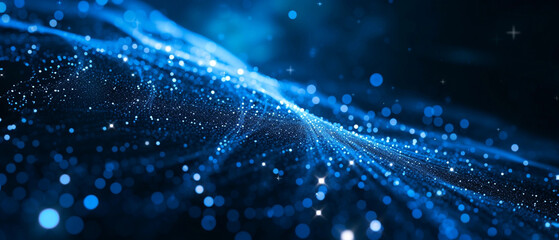 Glowing Blue and White Networking Concept Art Banner
