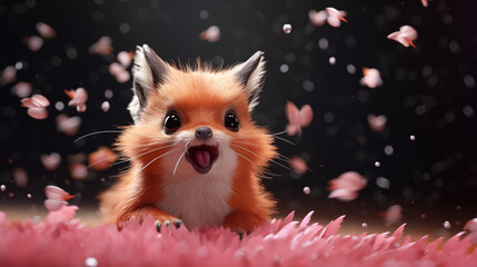 Fototapeta na wymiar happy fox